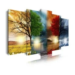 Dekoarte 243 - Tableau Moderne Sur Toile Monté Sur Cadre En Bois 5 Pi...