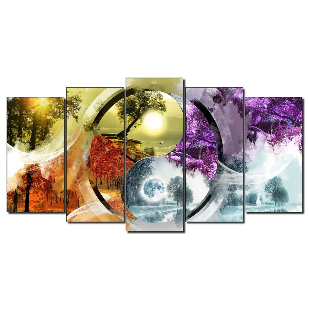 Dekoarte 461 -Tableau Moderne Sur Toile Monté Sur Cadre En Bois 5 Pi?... 2 Dekoarte 461 -Tableau Moderne Sur Toile Monté Sur Cadre En Bois 5 Pi?... – Image 2