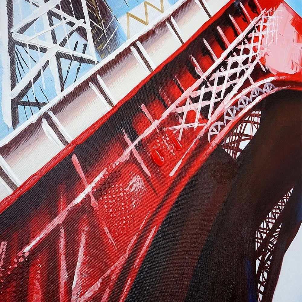 Mendler Tableau à L'huile, Tour Eiffel Tricolore, Peint à La Main à 100%, T... 4 Mendler Tableau à L'huile, Tour Eiffel Tricolore, Peint à La Main à 100%, T... – Image 4