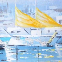 Mendler Tableau Peinture à Huile, Bateaux, Peint à La Main à 100%, Toile De... -Dekliktableau Magasin 59449 5