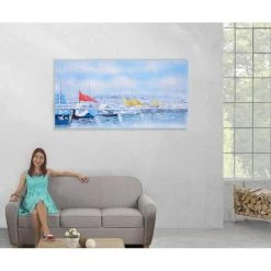 Mendler Tableau Peinture à Huile, Bateaux, Peint à La Main à 100%, Toile De... -Dekliktableau Magasin 59449 9