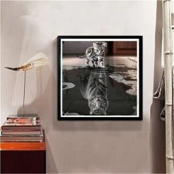 Marque Generique Peinture Train Résine Stras Tableau Chat Tigre -Dekliktableau Magasin 74003781 2 image