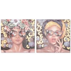 Cadre DKD Home Decor Femme Moderne (100 X 3 X 100 Cm) (2 Unités)