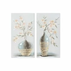 Cadre DKD Home Decor Vase Oriental (30 X 2,5 X 60 Cm) (2 Unités)