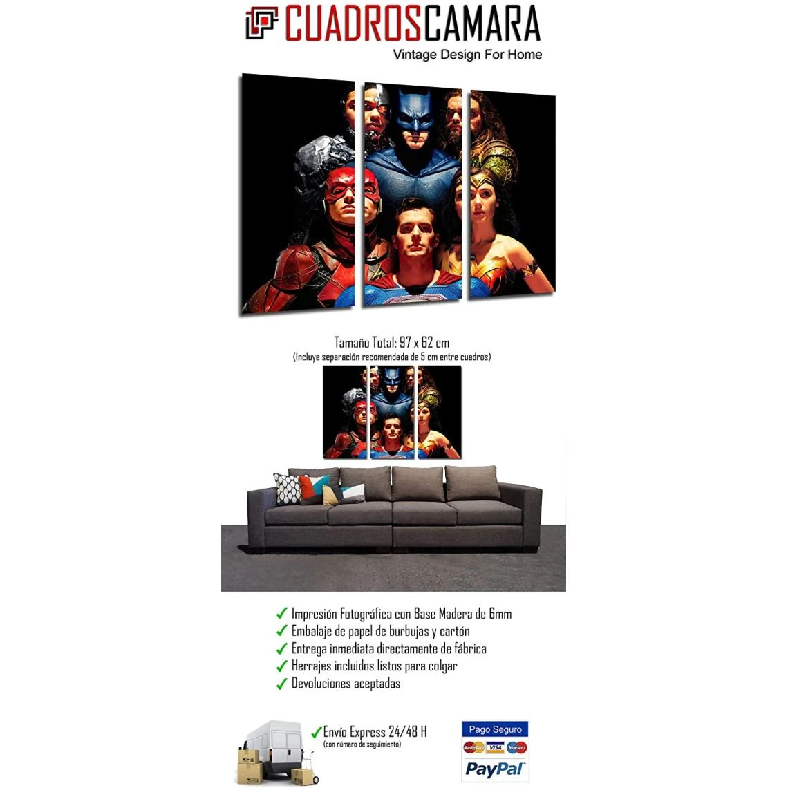 Marque Generique Cuadros Cámara Cadre Photo 27164 Multicolore, Taille XXL – Image 2