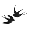 Ac-Deco Décoration Murale En Métal - Hirondelle - Noir