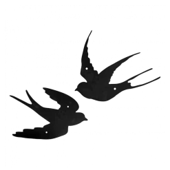 Ac-Deco Décoration Murale En Métal - Hirondelle - Noir