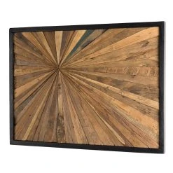 MACABANE Décoration Murale Rectangulaire Bois Teck Recyclé Nature Suong
