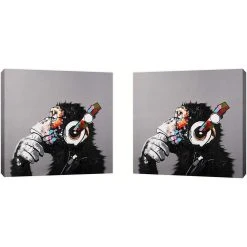 GENERIC Décoration Pop Art Moderne - Singe Pensant Avec Casque Impression Sur... -Dekliktableau Magasin decoration pop art moderne singe pensant avec casque impression sur toile decoration murale sans cadre 50 x 50 cm 20x20 14076220 39094518 1140x1140