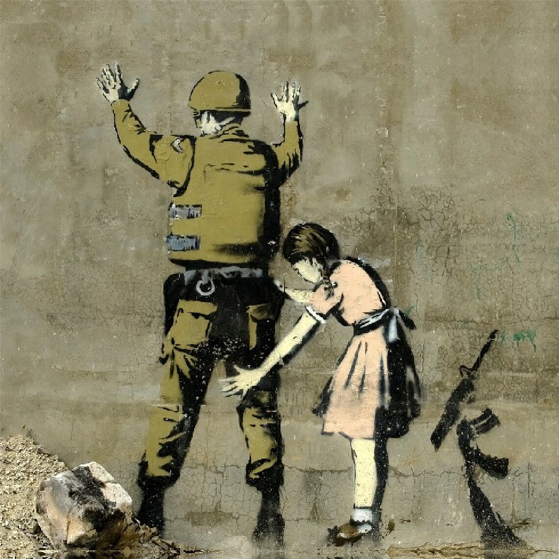 HOMEMANIA Tableau Inspirations Des Auteurs Banksy Policier Et Fille -...