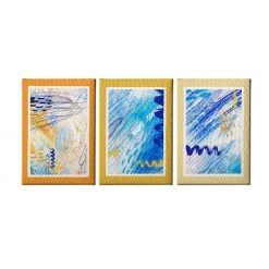 HOMEMANIA Tableau Sur Toile Mer - Jaune, Bleu, Blanc - 130 X 3 X 60 Cm