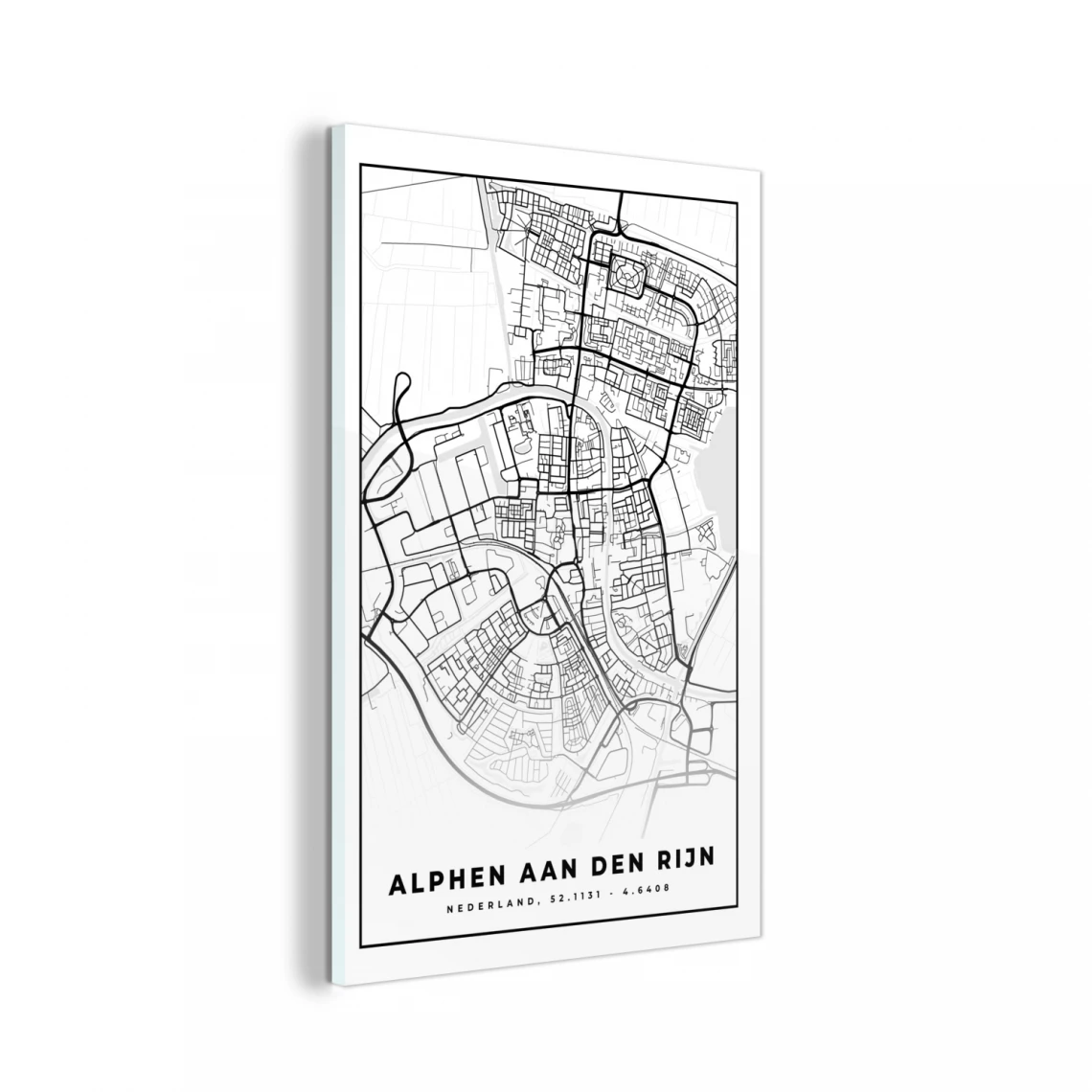 MuchoWow Impression Sur Verre Carte - Alphen Aan Den Rijn - Noir Et Blanc Table... 1 MuchoWow Impression Sur Verre Carte - Alphen Aan Den Rijn - Noir Et Blanc Table...