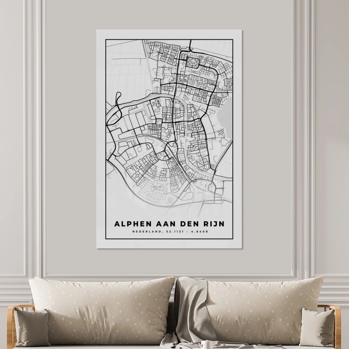 MuchoWow Impression Sur Verre Carte - Alphen Aan Den Rijn - Noir Et Blanc Table... 2 MuchoWow Impression Sur Verre Carte - Alphen Aan Den Rijn - Noir Et Blanc Table... – Image 2