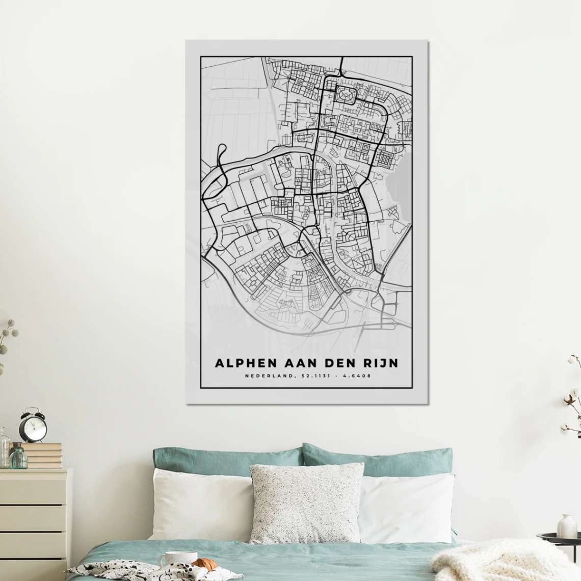 MuchoWow Impression Sur Verre Carte - Alphen Aan Den Rijn - Noir Et Blanc Table... 3 MuchoWow Impression Sur Verre Carte - Alphen Aan Den Rijn - Noir Et Blanc Table... – Image 3