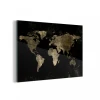 MuchoWow Impression Sur Verre Carte Du Monde - Noir - Or Tableau Decoration Mur...