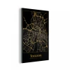 MuchoWow Impression Sur Verre Carte - Toulouse - Or - Noir Tableau Decoration M...