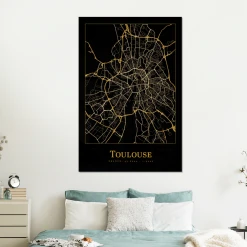 MuchoWow Impression Sur Verre Carte - Toulouse - Or - Noir Tableau Decoration M... 5 MuchoWow Impression Sur Verre Carte - Toulouse - Or - Noir Tableau Decoration M... -Dekliktableau Magasin impression sur verre carte toulouse or noir tableau decoration murale salon 100x150 cm tableau sur verre acrylique 12447654 33210078 1140x1140