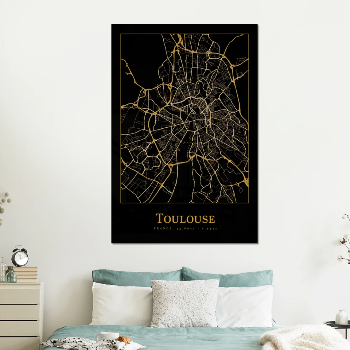 MuchoWow Impression Sur Verre Carte - Toulouse - Or - Noir Tableau Decoration M... 3 MuchoWow Impression Sur Verre Carte - Toulouse - Or - Noir Tableau Decoration M... – Image 3