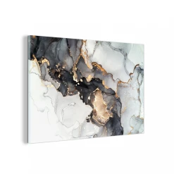 MuchoWow Impression Sur Verre Marbre - Noir - Blanc - Or - Luxe Tableau Decorat...