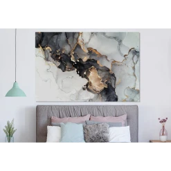 MuchoWow Impression Sur Verre Marbre - Noir - Blanc - Or - Luxe Tableau Decorat... -Dekliktableau Magasin impression sur verre marbre noir blanc or luxe tableau decoration murale salon 150x100 cm tableau sur verre acrylique 12454694 33231318 1140x1140
