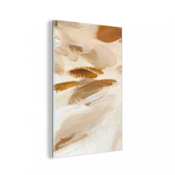 MuchoWow Impression Sur Verre Peinture - Peinture - Beige Tableau Decoration Mu...