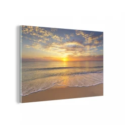 MuchoWow Impression Sur Verre Plage - Coucher De Soleil - Mer Tableau Decoratio...