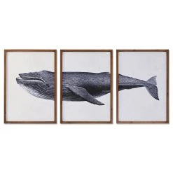 Jeu De 3 Tableaux DKD Home Decor Baleine (150 X 2 X 70 Cm)