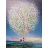Karedesign Peinture Touched éléphant Fleurs Nuit 120x160cm Kare Design