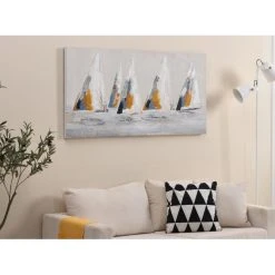 Vente-unique Tableau Acrylique Peint à La Main - L.120 X H. 60 Cm - Cadre En Pin -...