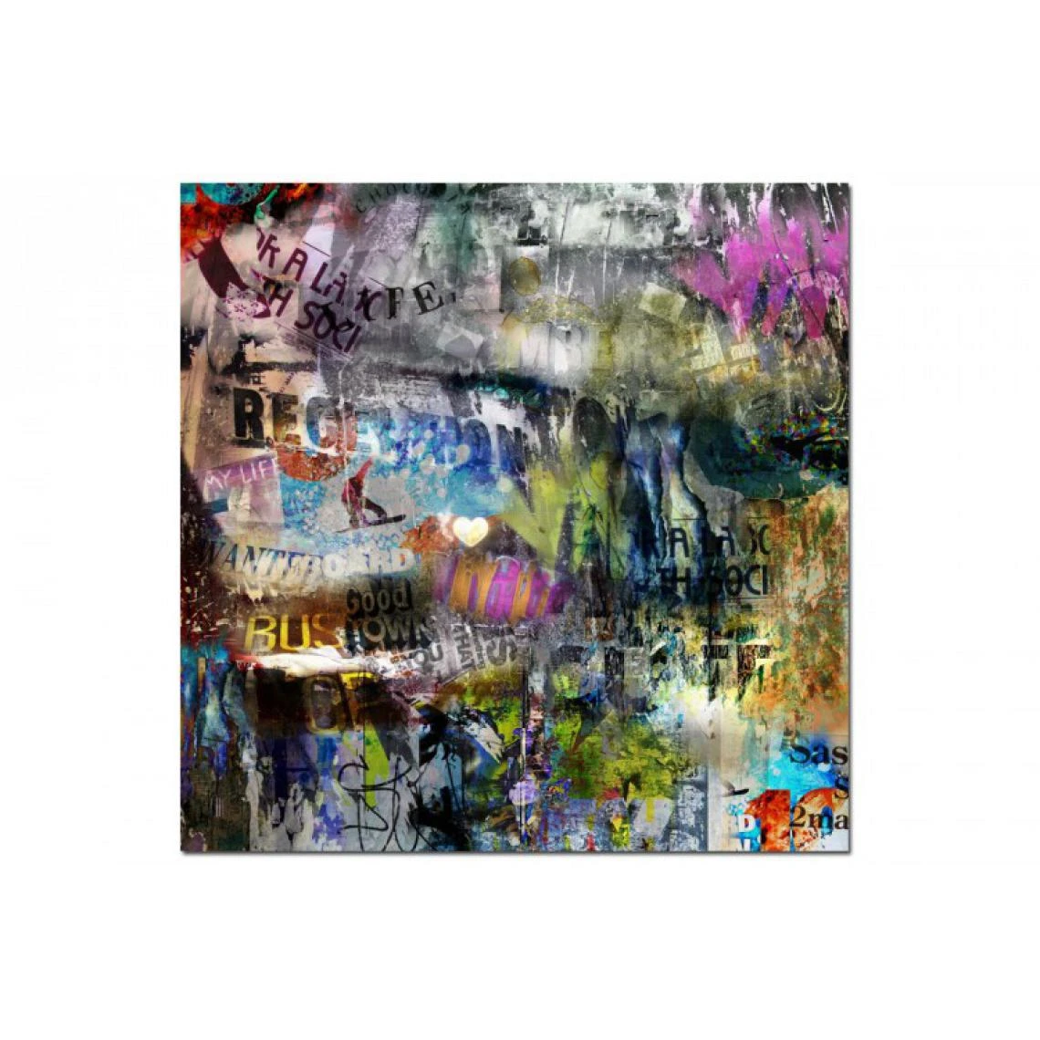 DECLIKTABLEAU Tableau Abstrait Ton Multicolore My Life 80X80 Cm 1 DECLIKTABLEAU Tableau Abstrait Ton Multicolore My Life 80X80 Cm