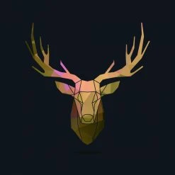 DECLIKTABLEAU Tableau Animal Brown Deer 80x80