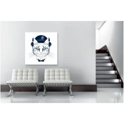 DECLIKTABLEAU Tableau Animal Chat Avec Chapeau 50X50