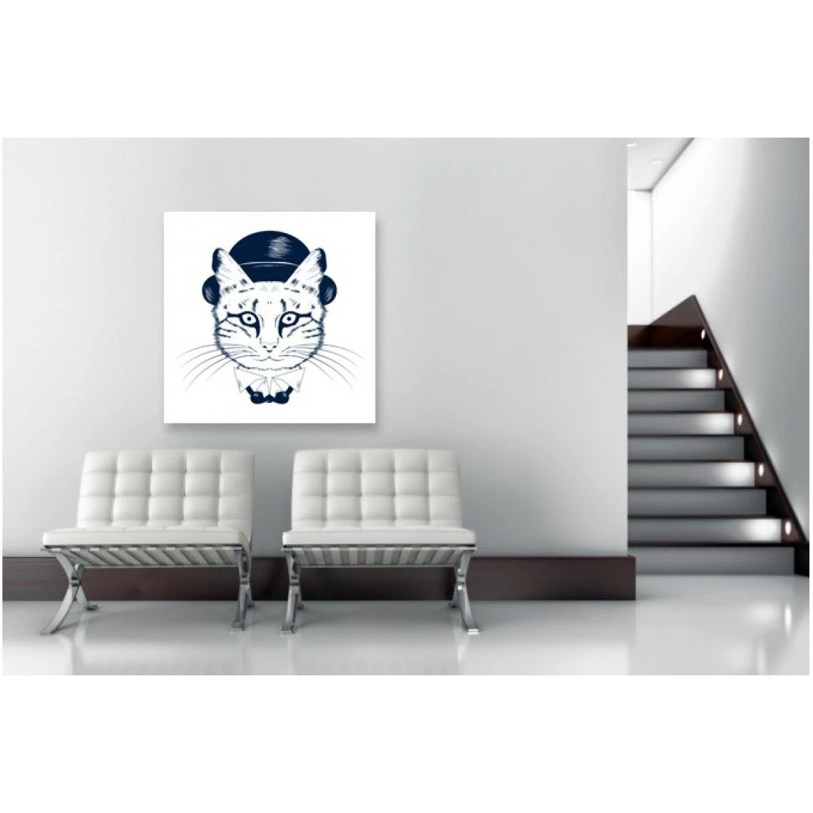 DECLIKTABLEAU Tableau Animal Chat Avec Chapeau 50X50 1 DECLIKTABLEAU Tableau Animal Chat Avec Chapeau 50X50