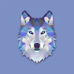 DECLIKTABLEAU Tableau Animal Design Blue Wolf 80x80