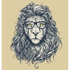DECLIKTABLEAU Tableau Animal Hipster Lion Hipster 50x50