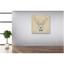 DECLIKTABLEAU Tableau Animaux Cerf A Lunettes 50X50
