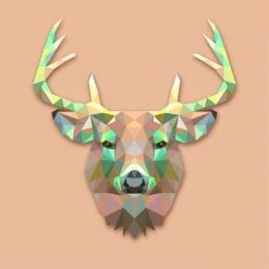 DECLIKTABLEAU Tableau Animaux Cerf Marron 80X80