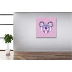 DECLIKTABLEAU Tableau Animaux Koala Violet 60X60
