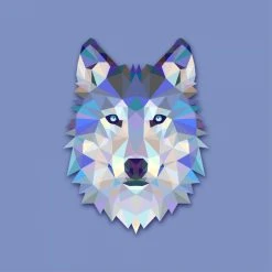 DECLIKTABLEAU Tableau Animaux Loup Bleu 60X60