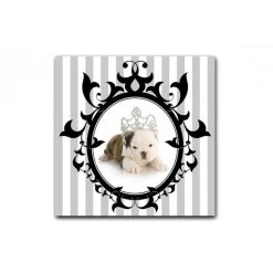 DECLIKTABLEAU Tableau Baroque Chien Princesse Encadré 60X60 Cm