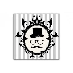 DECLIKTABLEAU Tableau Baroque Gentleman Profil Encadré 50X50 Cm