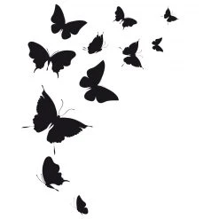 DECLIKTABLEAU Tableau Butterfly Black Butterflies 55x80