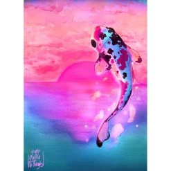 Sulada TABLEAU DECORATIF 29,7X42 CM CARPE KOI DE L'ARTISTE AUTEUR THE LITTLE...