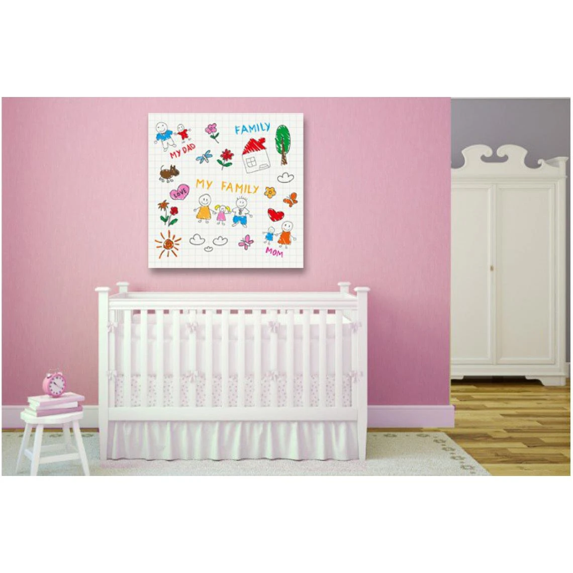 DECLIKTABLEAU Tableau Enfant Multicolore My Family 60X60 1 DECLIKTABLEAU Tableau Enfant Multicolore My Family 60X60