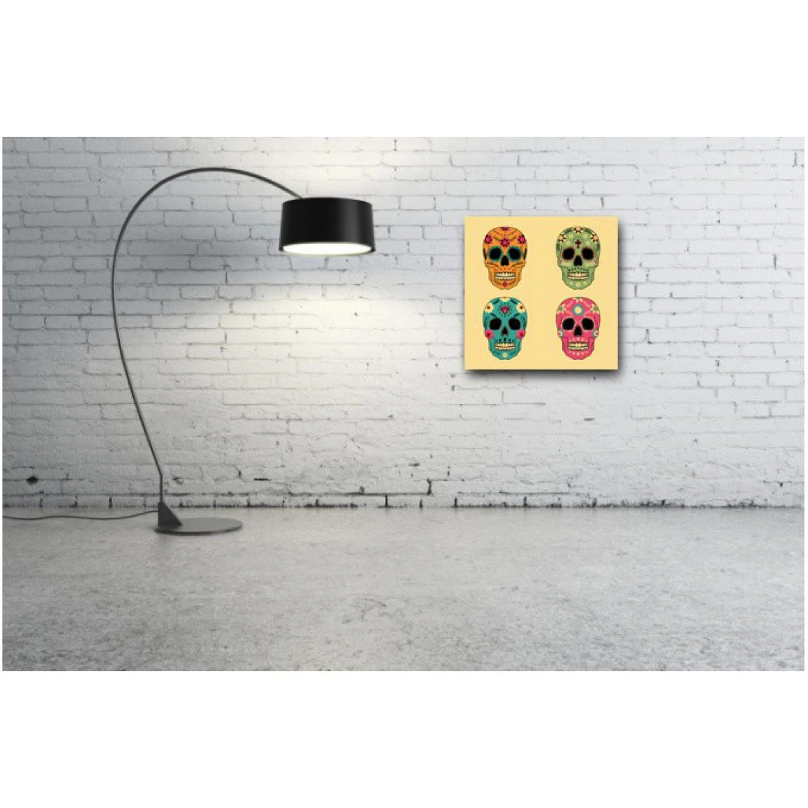 DECLIKTABLEAU Tableau Gothique Multicolore Avec 4 Cranes Hippie 60X60 1 DECLIKTABLEAU Tableau Gothique Multicolore Avec 4 Cranes Hippie 60X60