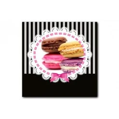 DECLIKTABLEAU Tableau Gourmand Macaron Baroque 60X60 Cm