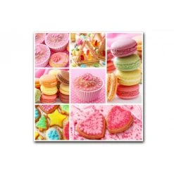 DECLIKTABLEAU Tableau Gourmand Multicolore Cupcakes 50X50 Cm