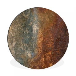 MuchoWow Tableau Imprimé Rond Acier - Rouille - Vieux Impression Sur Aluminium...