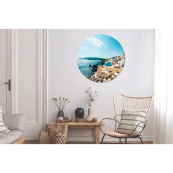 MuchoWow Tableau Imprimé Rond Après-midi à Santorin, Grèce Impression Sur A... -Dekliktableau Magasin tableau imprime rond apres midi a santorin grece impression sur aluminium en rond 90x90 cm tableau decoration murale salon 12470632 33279988 1140x1140