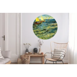 MuchoWow Tableau Imprimé Rond Bateaux De Pêche En Mer - Vincent Van Gogh Impr... -Dekliktableau Magasin tableau imprime rond bateaux de peche en mer vincent van gogh impression sur aluminium en rond 140x140 cm tableau decoration murale salon 12452254 33224064 1140x1140